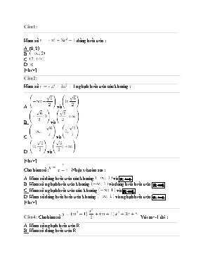 Đề ô tập chương I môn Toán 12